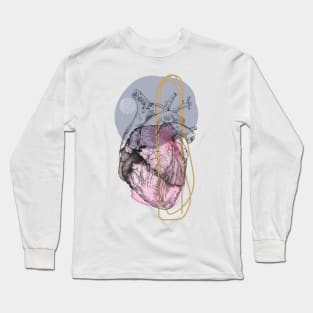 Anatomical heart, engraving drawing. Long Sleeve T-Shirt